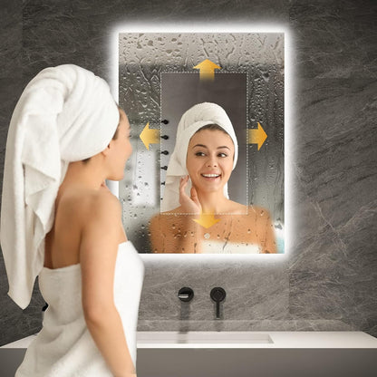 24” X 32” Smart Bathroom Mirror with Bluetooth Wi-Fi Enabled Weather Display, Fog Free, LED Light Vanity Mirror Backlit Frameless Lighted Touch Sensor Makeup for Wall - Vertically Hang Only