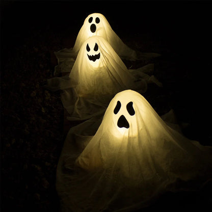 3 Packs Halloween Ghost Decorations,Light up Flying Ghost Garden Stakes Outdoor Halloween Decorations,Pathway Lights Halloween Yard Outdoor Decorations Haunted House Decorations