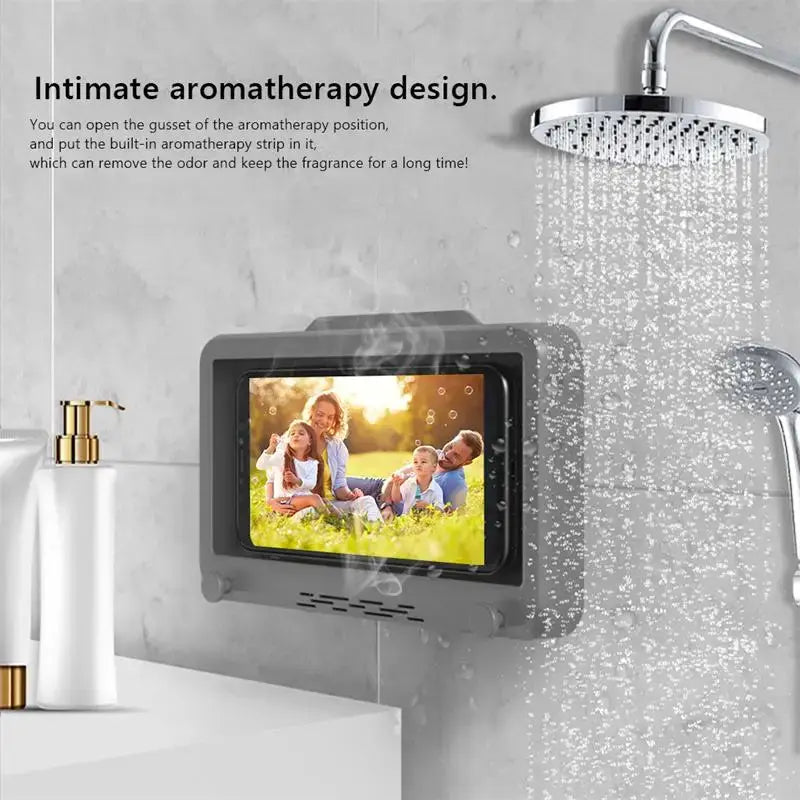 New Rotation Waterproof Bathroom Phone Wall Mount Holder Adjustable Shower Phone Case Stick on Wall Bathroom Toilet