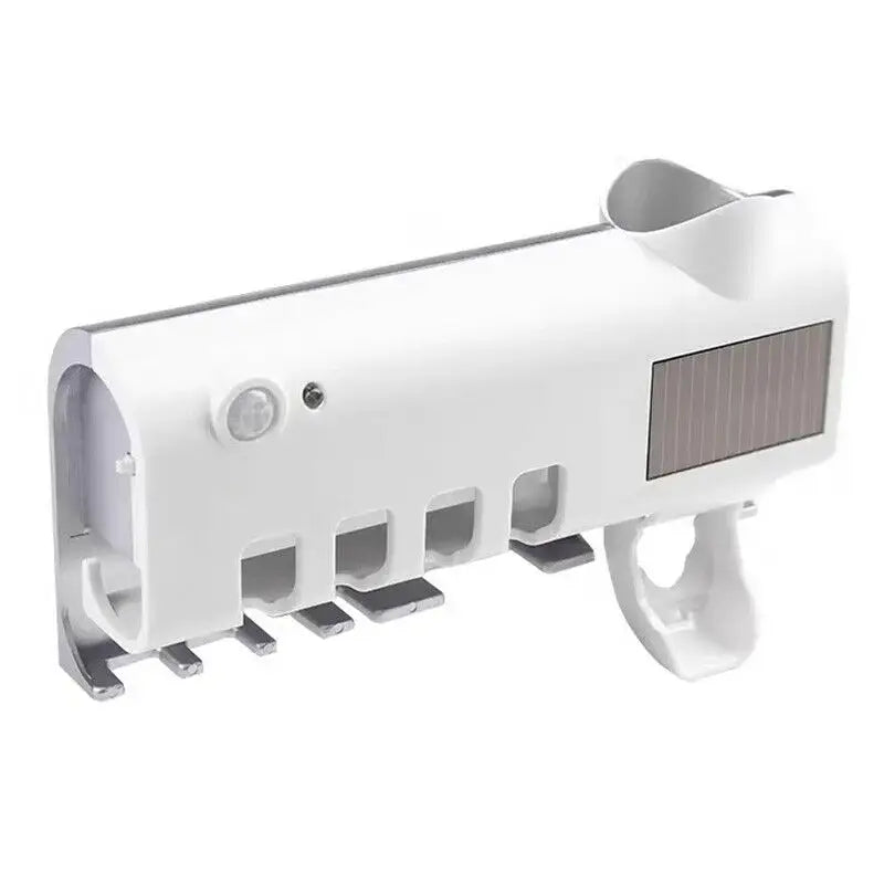 Wall-Mounted Toothbrush Holder Solar UV Light Ultraviolet Toothbrush Sterilizer Automatic Toothpaste Holders Bathroom