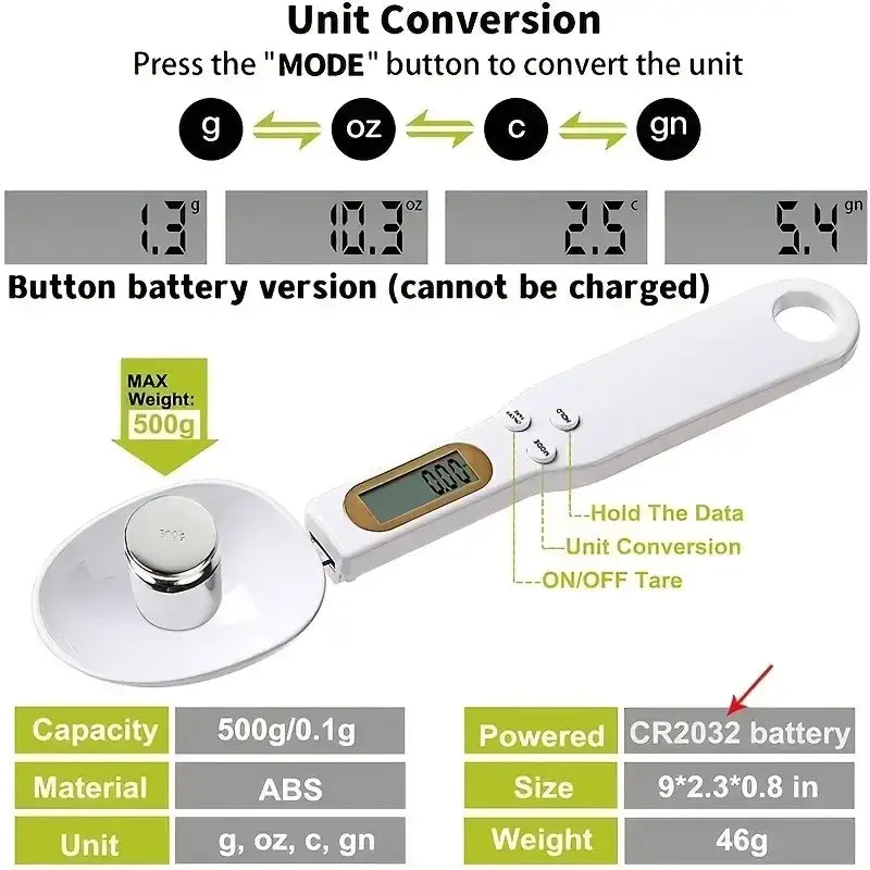 Electronic Kitchen Scale 500G 0.1G LCD Digital Measuring Food Flour Digital Spoon Scale Mini Kitchen Tool for Milk