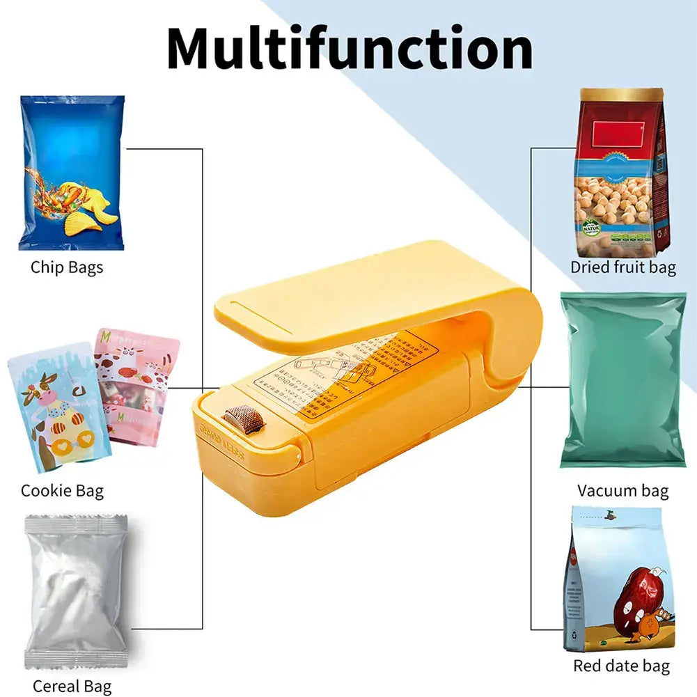 Mini Heat Bag Sealing Machine Package Sealer Bags Thermal Plastic Food Snack Bag Closure Portable Sealer Packing