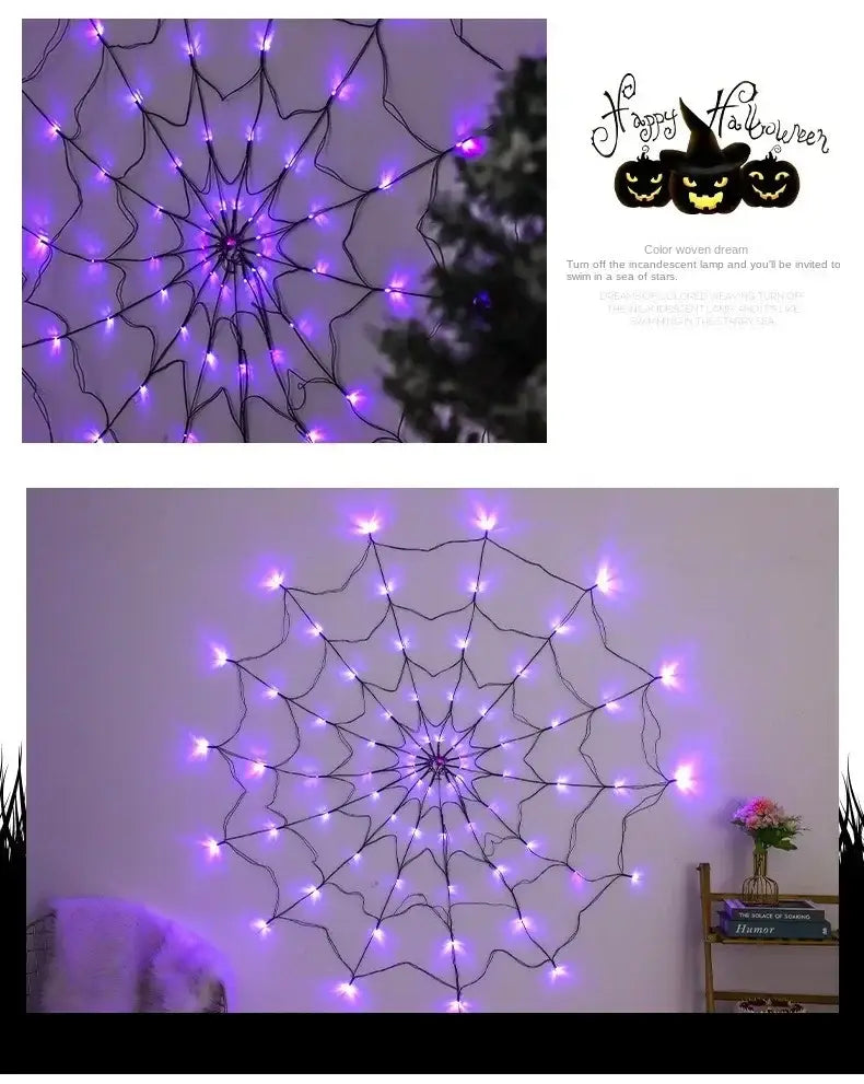 Halloween Glowing Spider Web Halloween Decoration Lights Spider Web Lights Halloween Decoration Outdoor Indoor