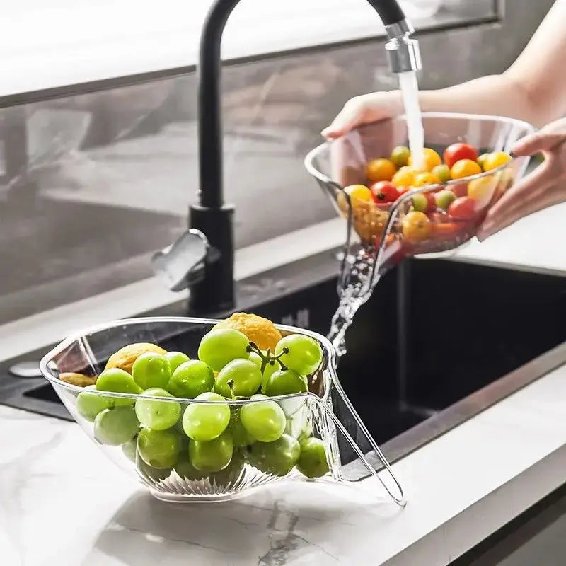 Multifunctional Washing Drain Baskets Household Vegetable Basin Kitchen Washing Fruit Plate Cleaning Bowl Kitchen