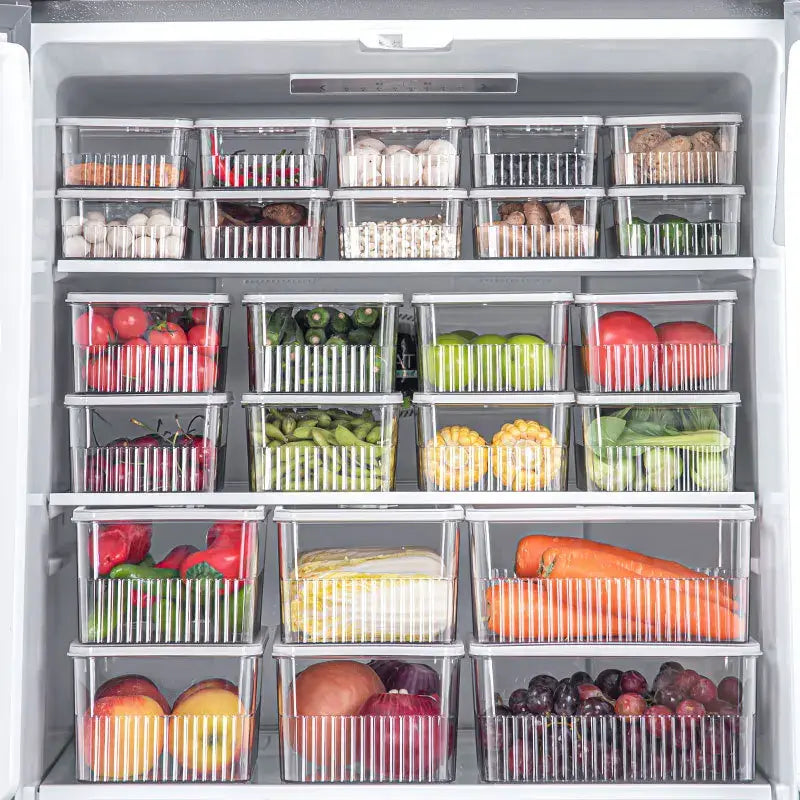 Transparent Fridge Organizer Food Storage Containers Fresh Vegetable Fruit Baskets Refrigerator Storage Box Kitchen