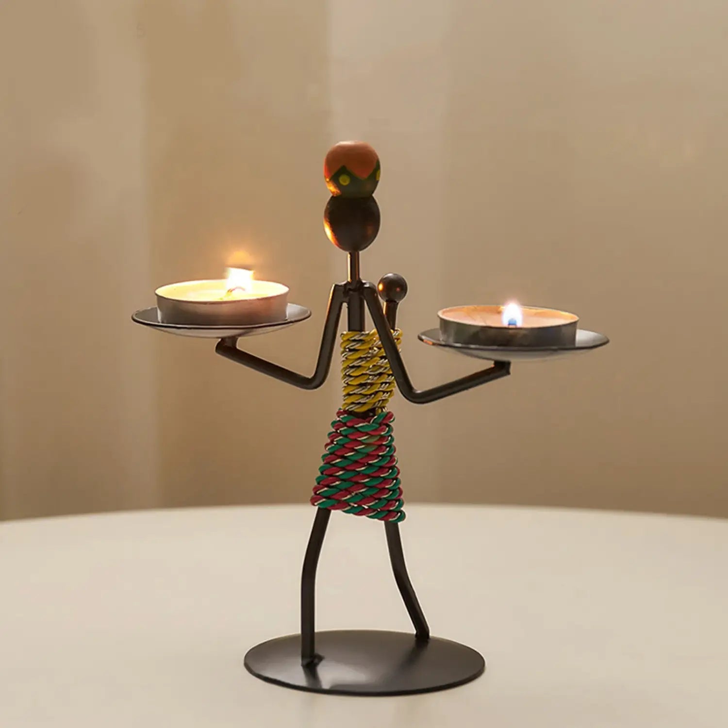 Metal Candle Holder Home Decor Accessories African Candlesticks for Candles Decorative Chandeliers Candle Wedding