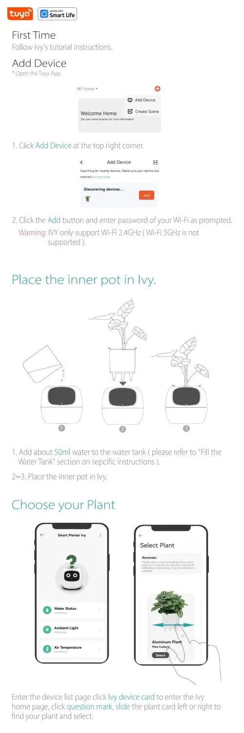 Tuya Ivy Smart Planter,Endless Fun over 49 Rich Expressions,7 Smart Sensors,Ai Chips Make Raising Plants Easy and Fun