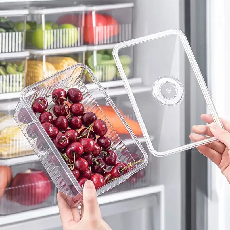 Transparent Fridge Organizer Food Storage Containers Fresh Vegetable Fruit Baskets Refrigerator Storage Box Kitchen