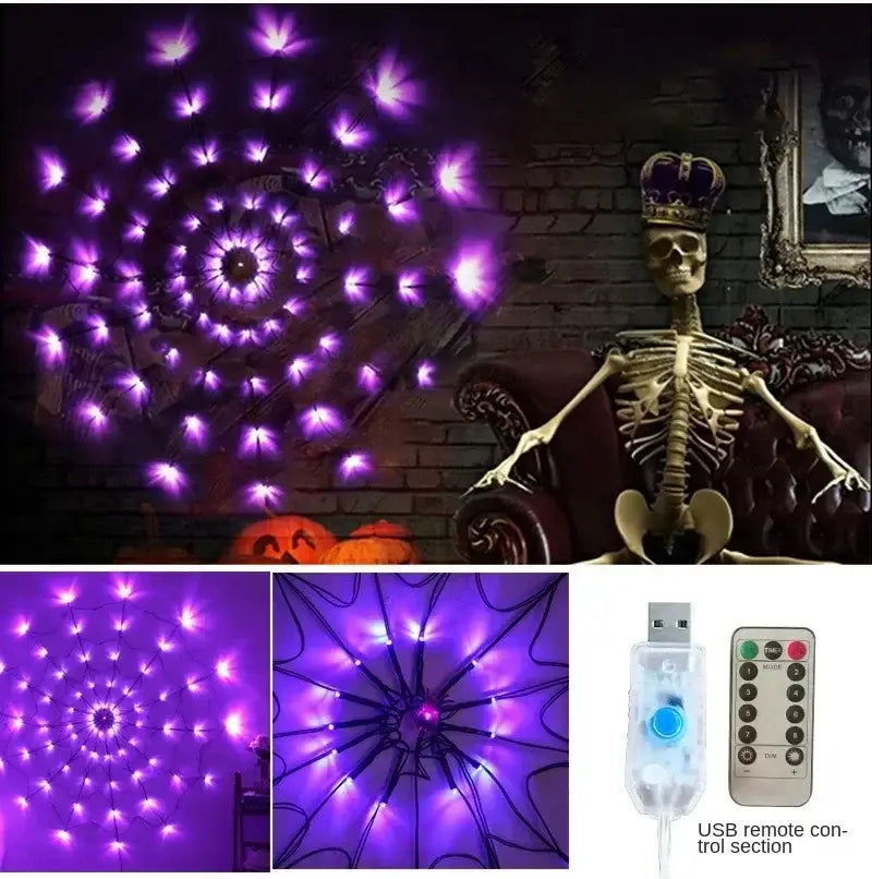 Halloween Glowing Spider Web Halloween Decoration Lights Spider Web Lights Halloween Decoration Outdoor Indoor