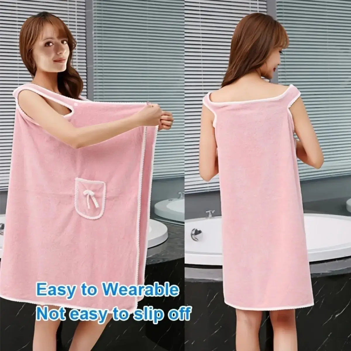 Womens Bath Towels Girls Wearable Fast Drying Bathing Beach Spa Bathrobes Wash Clothing Shower Bath and Gym Towel