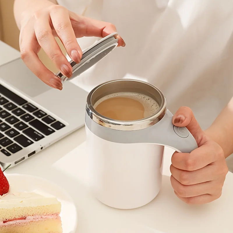 Automatic Magnetic Stirring Coffee Mug,Reusable Rotating Mixing Cup for Home Officetravel,Stainless Steel Self Mixing Coffee Cup