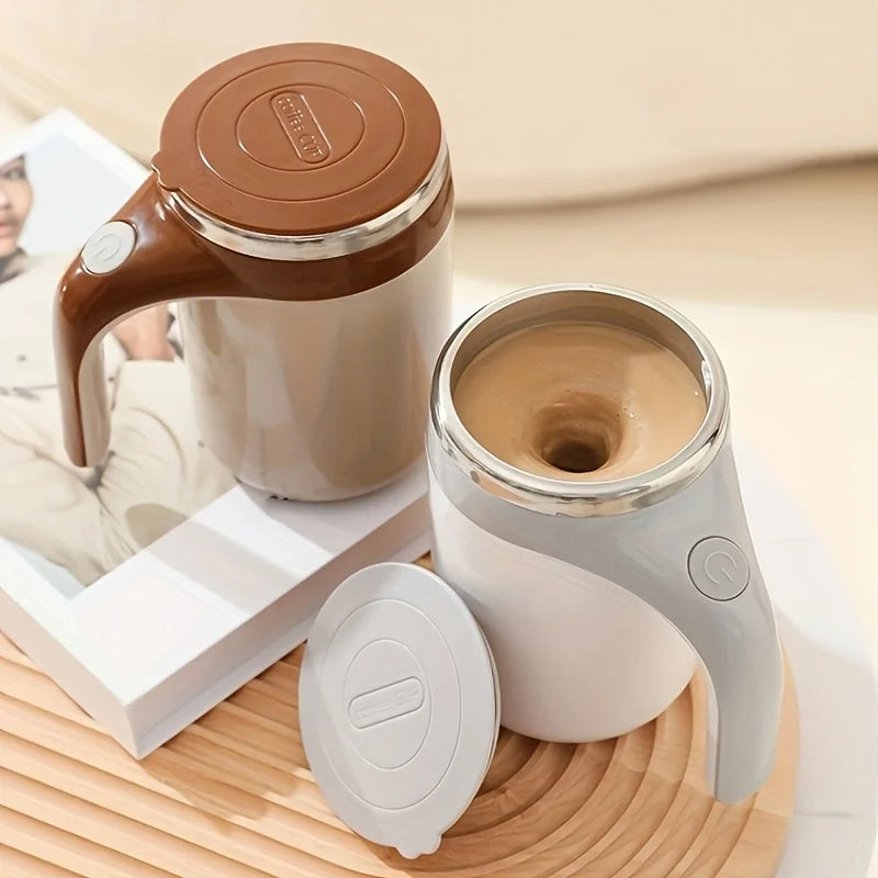 Automatic Magnetic Stirring Coffee Mug,Reusable Rotating Mixing Cup for Home Officetravel,Stainless Steel Self Mixing Coffee Cup