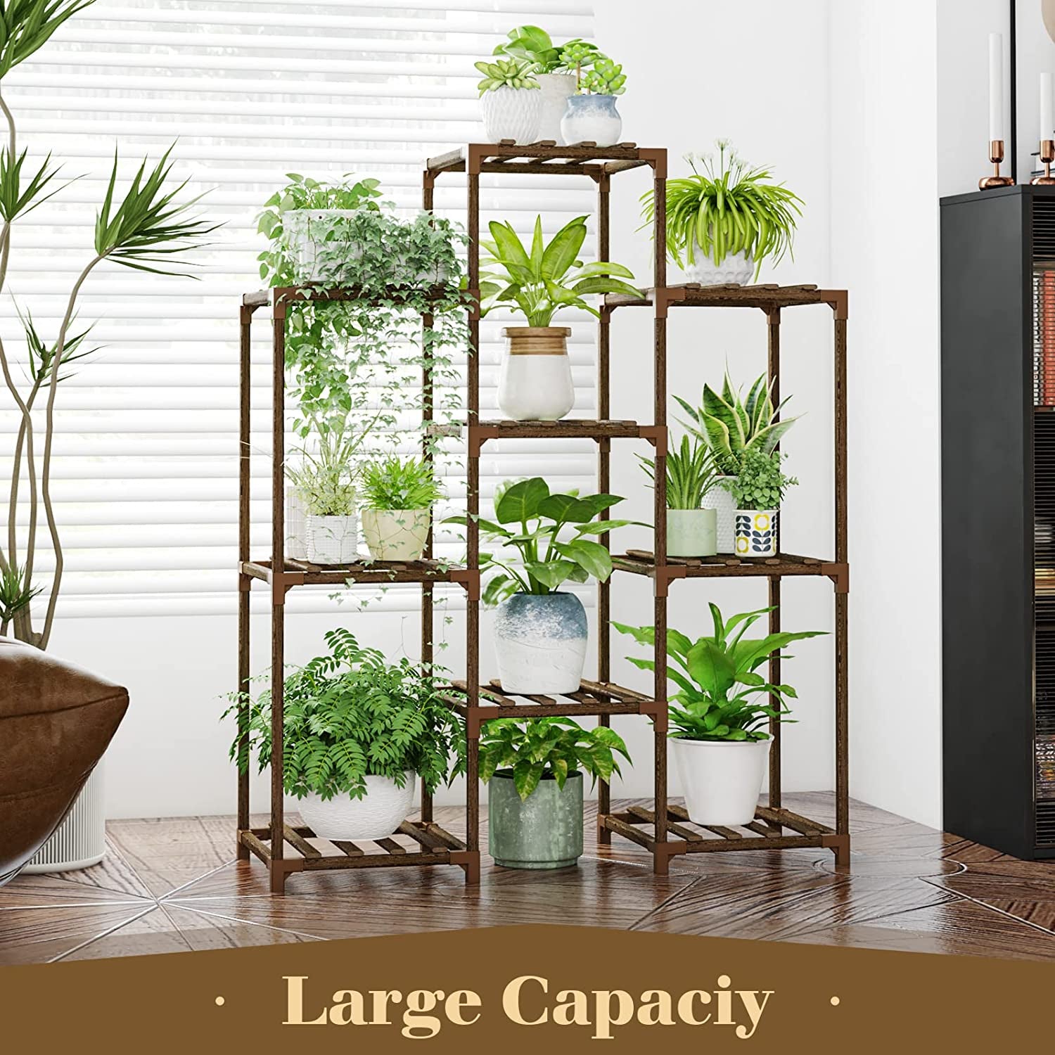 Plant Stand Indoor Plant Stands Wood Outdoor Tiered Plant Shelf for Multiple Plants, Ladder Plant Holder